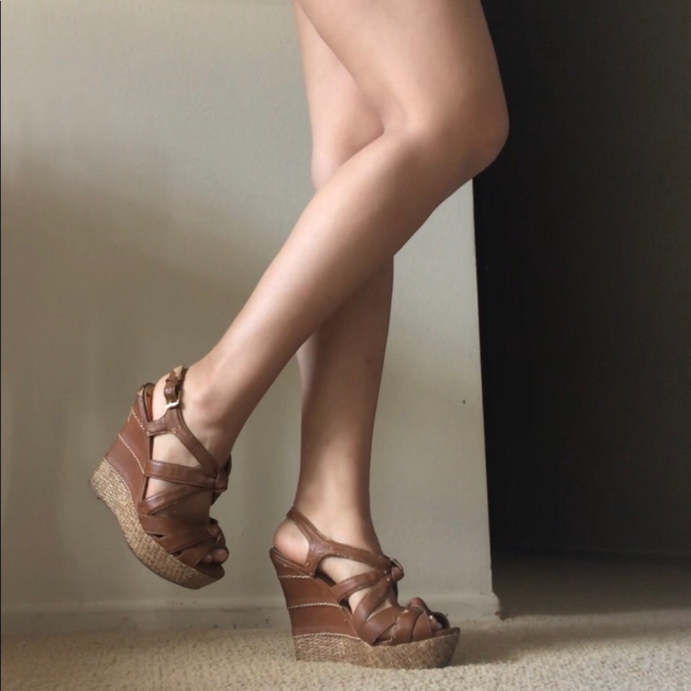 Qupid platform wedge sandal